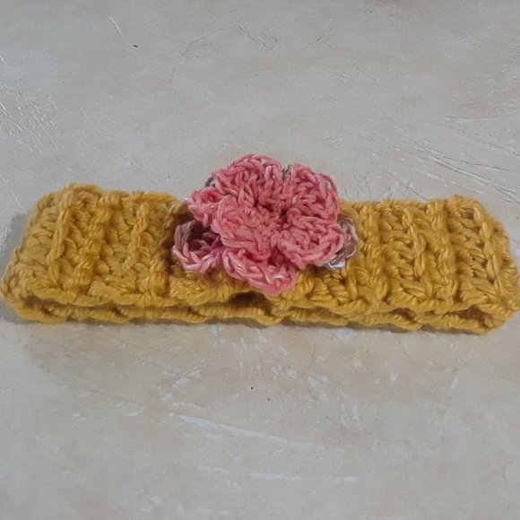 Crochet Headband with Flower - Picture 4 of 11